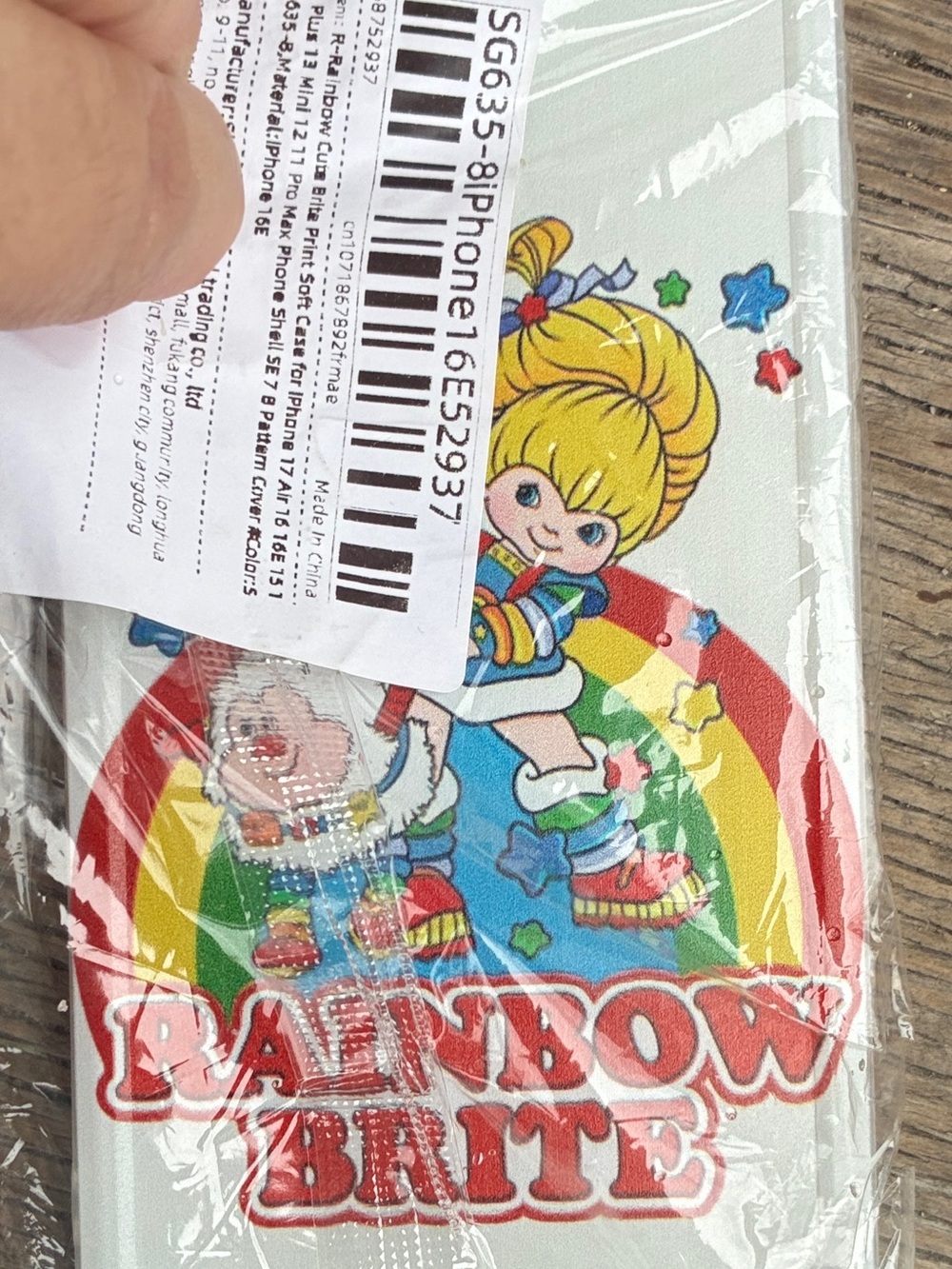 Rainbow Brite Kids Phone Case - White with Rainbow Graphic iphone16e